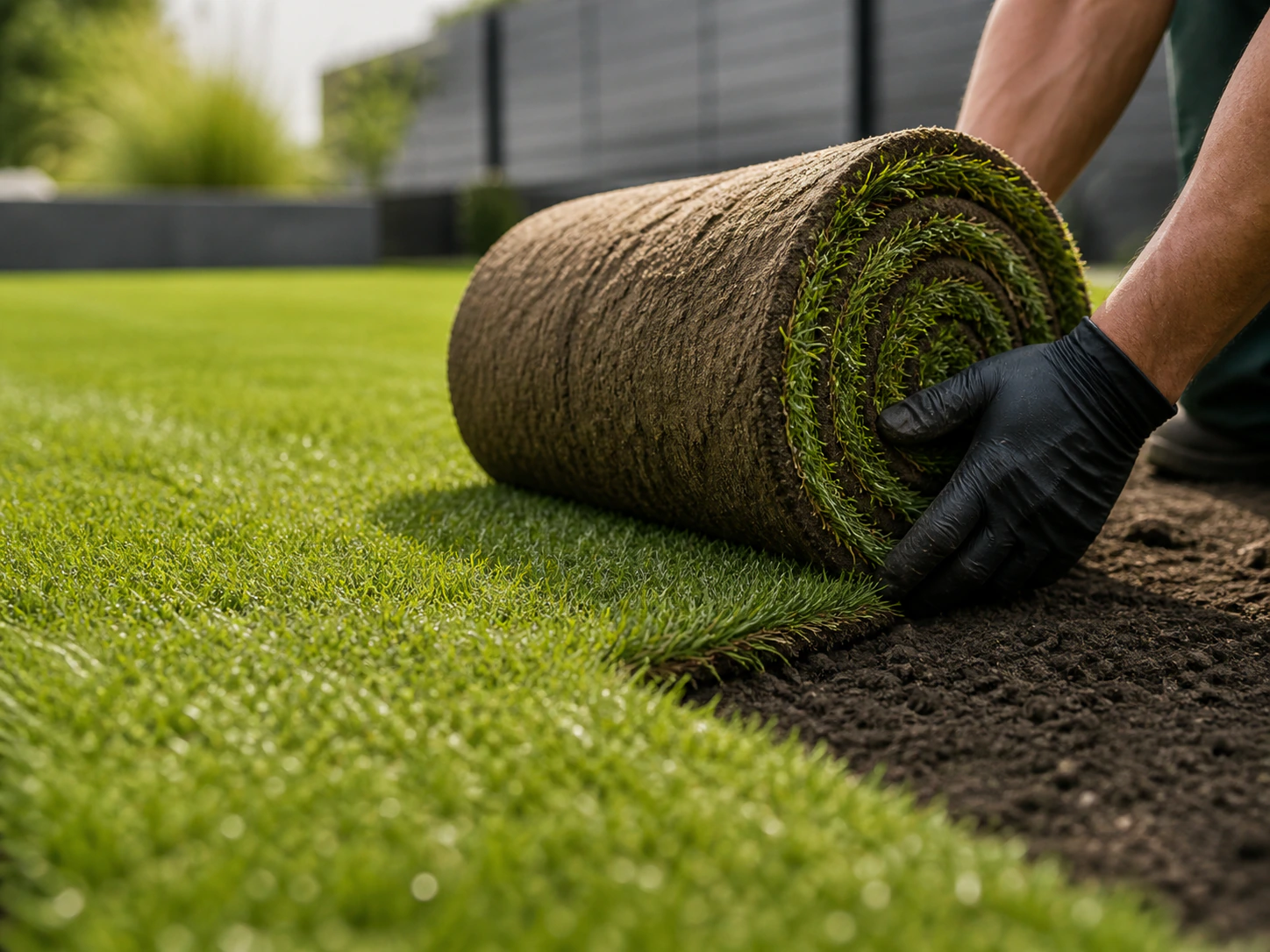 Clean driveway with natural grass areas